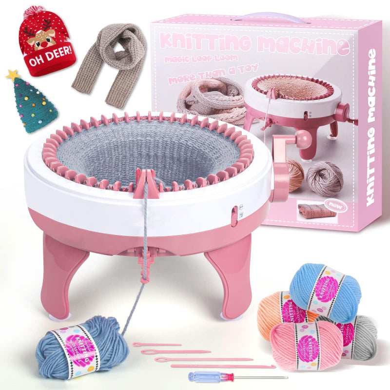 MIAOKE Knitting Machine, 40 Needles Smart Weaving Loom Knitting Round Loom, Knitting Board Rotating Double Knit Loom Machine, DIY Knitting Loom Machines Weaving Loom Kit for Adults - Image 1